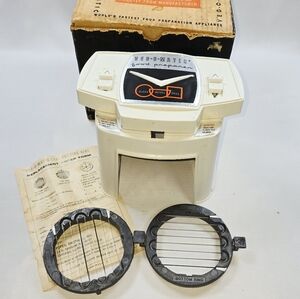 Vintage 1960s Veg-O-Matic Food Preparer In Vintage Box With Attachments